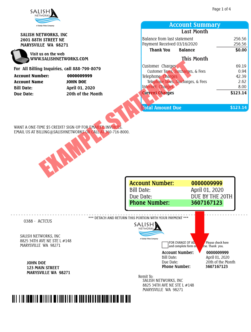 Bill sample